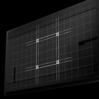 Centered VESA mounting patterns allow for easy positioning.
