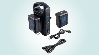 IndiPRO Tools 2 x Micro-Series 98Wh Li-Ion V-Mount Batteries with Dual V-Mount Battery Charger Kit